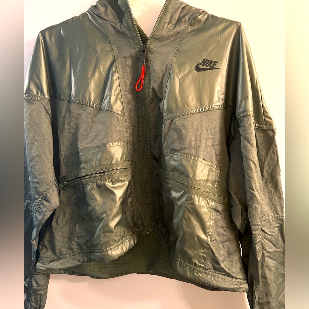 Nike Women's Green Mixed Media Jacket L
